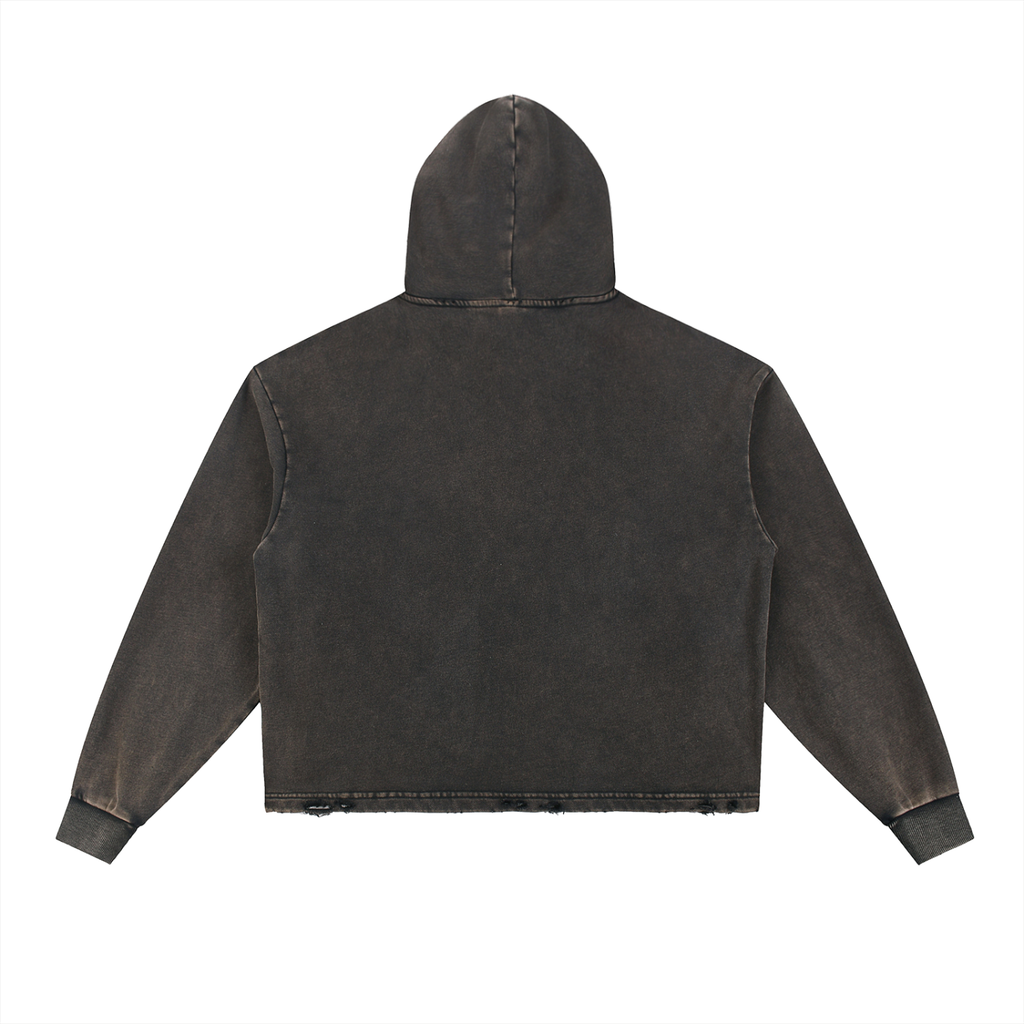 IT'S NOT CLOCKING TO YOU Vintage Washed Frayed-Hem Hoodie