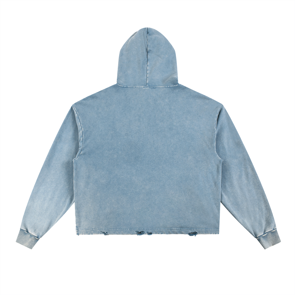 IT'S NOT CLOCKING TO YOU Vintage Washed Frayed-Hem Hoodie